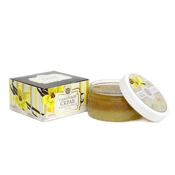 Скраб сахарно-соляной КОЗЬЕ МОЛОКО С ВАНИЛЬЮ, 270г 