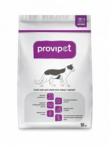 Корм для кошек с курицей Provipet, гранула, (10 кг)