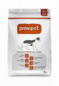 Корм для АКТИВНЫХ кошек с индейкой Provipet, гранула, (2 кг)