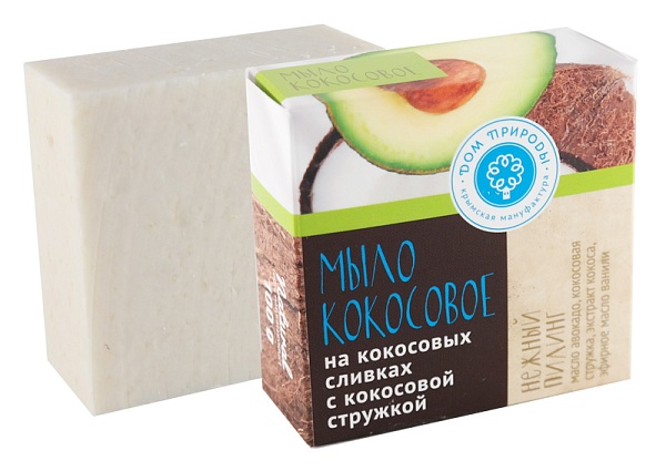 Мыло натур. на кокосовых сливках НЕЖНЫЙ ПИЛИНГ, 90г 