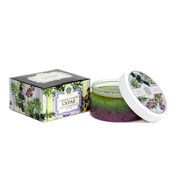 Скраб сахарно-соляной ЛАВАНДА И МОЖЖЕВЕЛЬНИК, 270г 