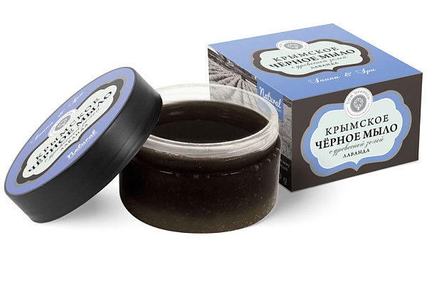 Мыло черное крымское ЛАВАНДА, 270г банка